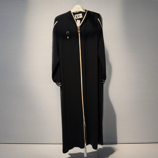Woman’s Active Black Abaya with Hood size 46 - A002 - AVAILABLE IN STORE - CONTACT US FOR PRICE