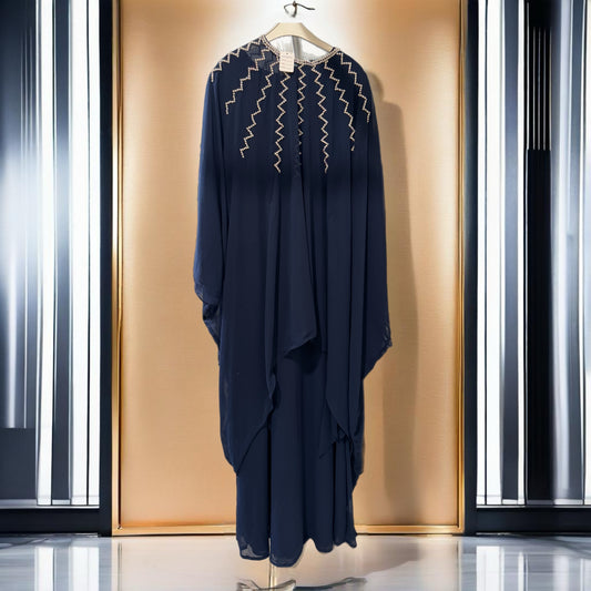 Woman’s 2 Piece Dress & Abaya Blue D002 - AVAILABLE IN STORE - CONTACT US FOR PRICE