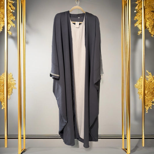 Woman’s Dress 2 Piece Grey & Cream Size 56 - D006 - AVAILABLE IN STORE - CONTACT US FOR PRICE